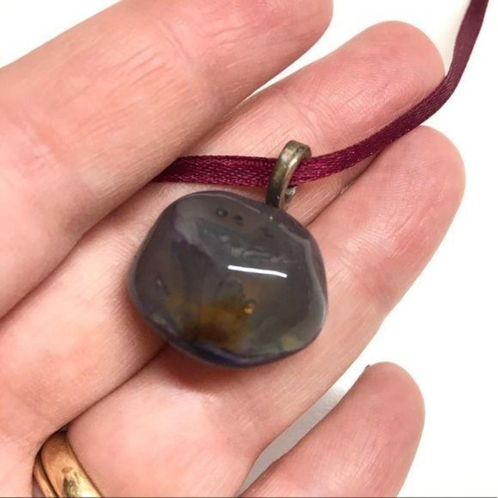Handmade gemstone pendant necklace purple 7 chakra - Picture 2 of 7